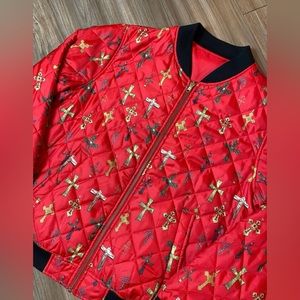 Very lightly worn Supreme reversible crosses bomber